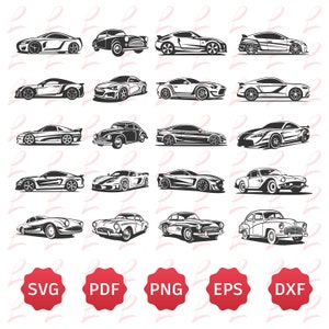 File SVG per auto per Cricut, Silhouette, Vintage car svg, Classic Car svg, Race Car svg, Retro Car, Sports car, Muscle car SVG