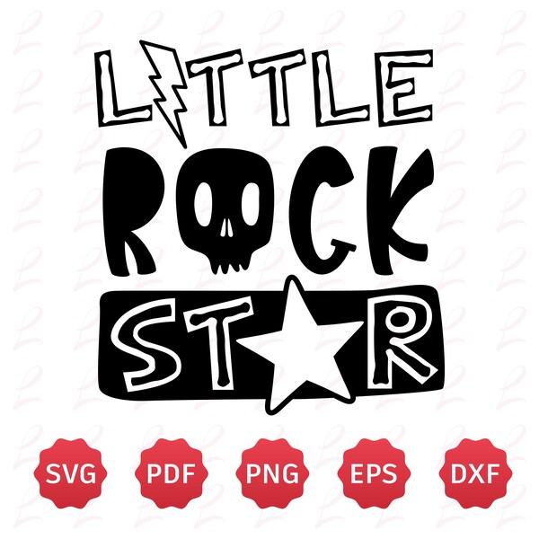 Little Rock Star Cut File for Cricut, Silhouette - Toddler Shirt Svg - Kid T-Shirt Svg - Rock N Roll Kids - Rock Svg For Kids