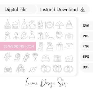 Hochzeit Event Icons SVG Bundle