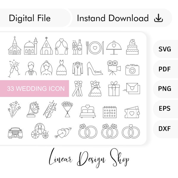 Wedding Event Icons SVG Bundle