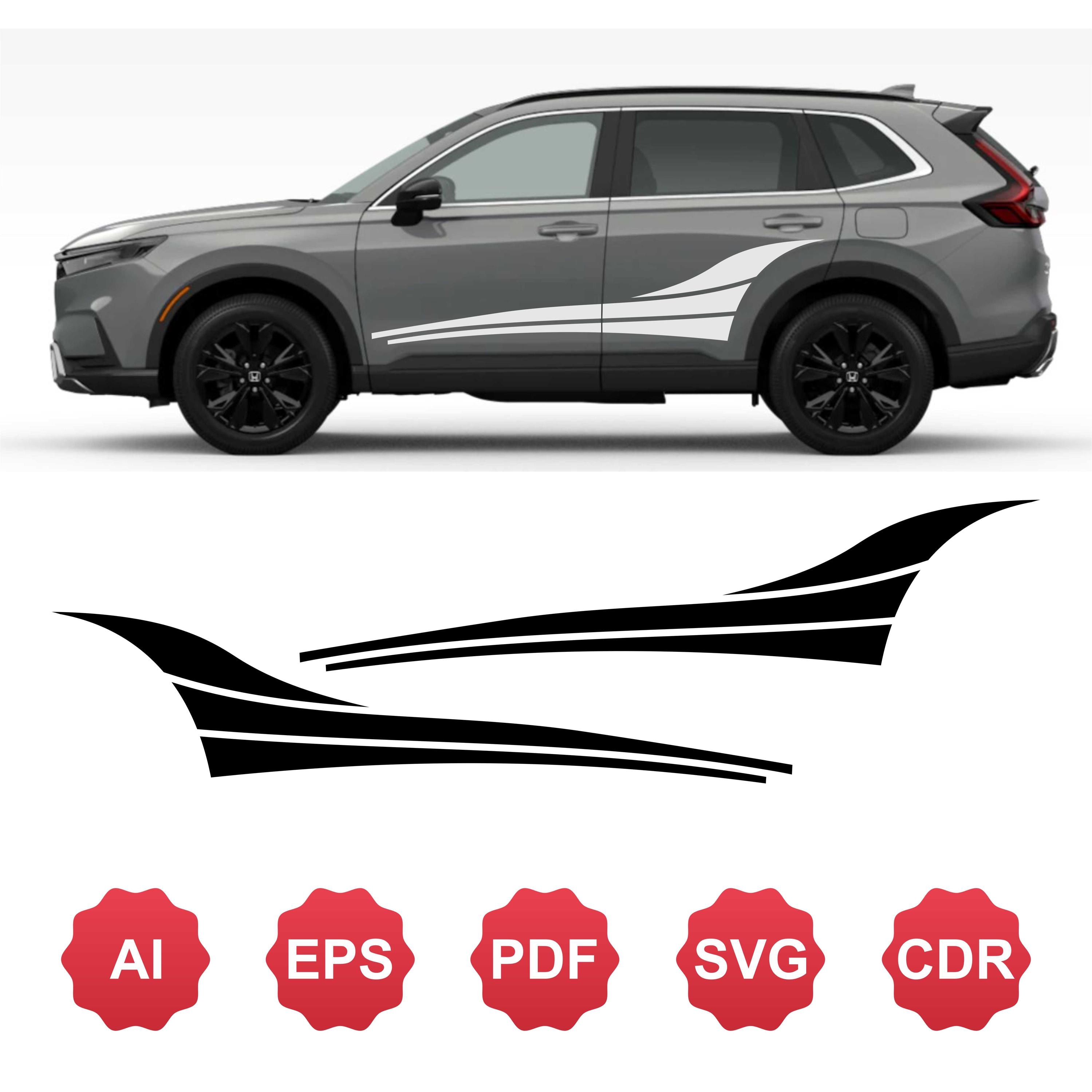 Car Decal Bundle - 8 Automotive Sticker Designs - SVG EPS Files for ...