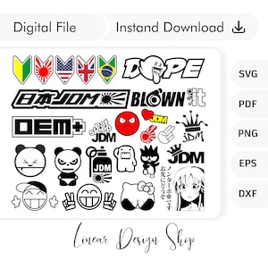JDM Car Sticker Cricut Svg Bundle - Layered Car Stickers - Vinly Cut Sticker - JDM Populer Sticker Bundle
