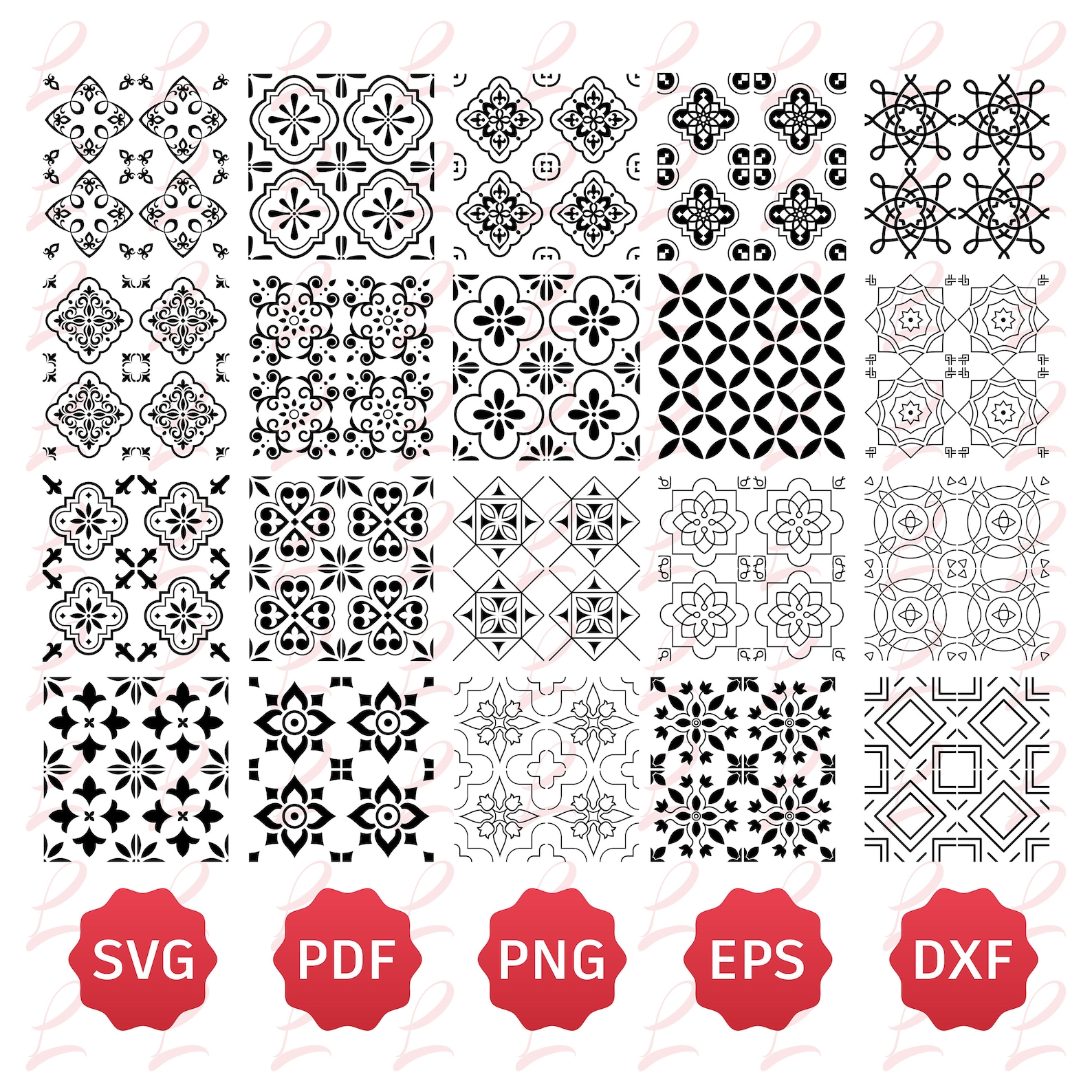 Vinyl Tiles Cricut SVG Bundle Kitchen Tiles Pattern Tiles Etsy