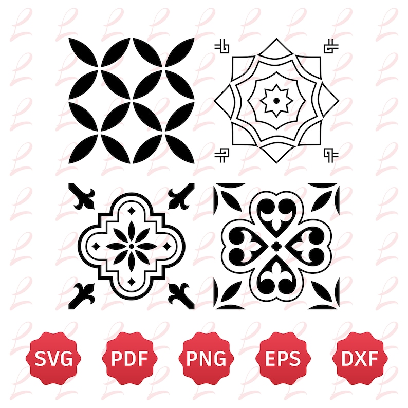 Vinyl Tiles Cricut SVG Bundle -  Kitchen Tiles Pattern - Tiles Design Svg - Bathroom Tiles - Floor Tiles - Self Adhesive Vinyl Cut File