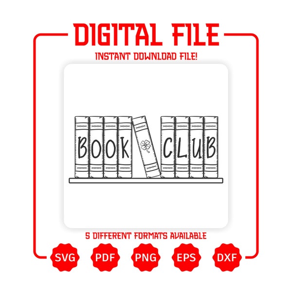 Book Club svg - Digital Product - Book lover svg, svg for Print, Book Club Cricut, Graphic Design, Book Club Sublimation