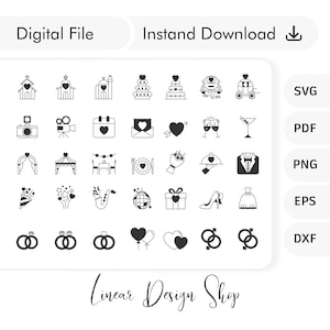 Elegantes Hochzeit Timeline Icons SVG Bundle