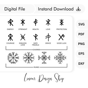 Viking Runes and Symbols SVG Bundle - Bindrunes Svg - Norse Viking Runes Png - Viking Runes Cricut - Bindrunes Cut and Print File
