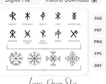 Viking Runes and Symbols SVG Bundle - Bindrunes Svg - Norse Viking Runes Png - Viking Runes Cricut - Bindrunes Cut and Print File