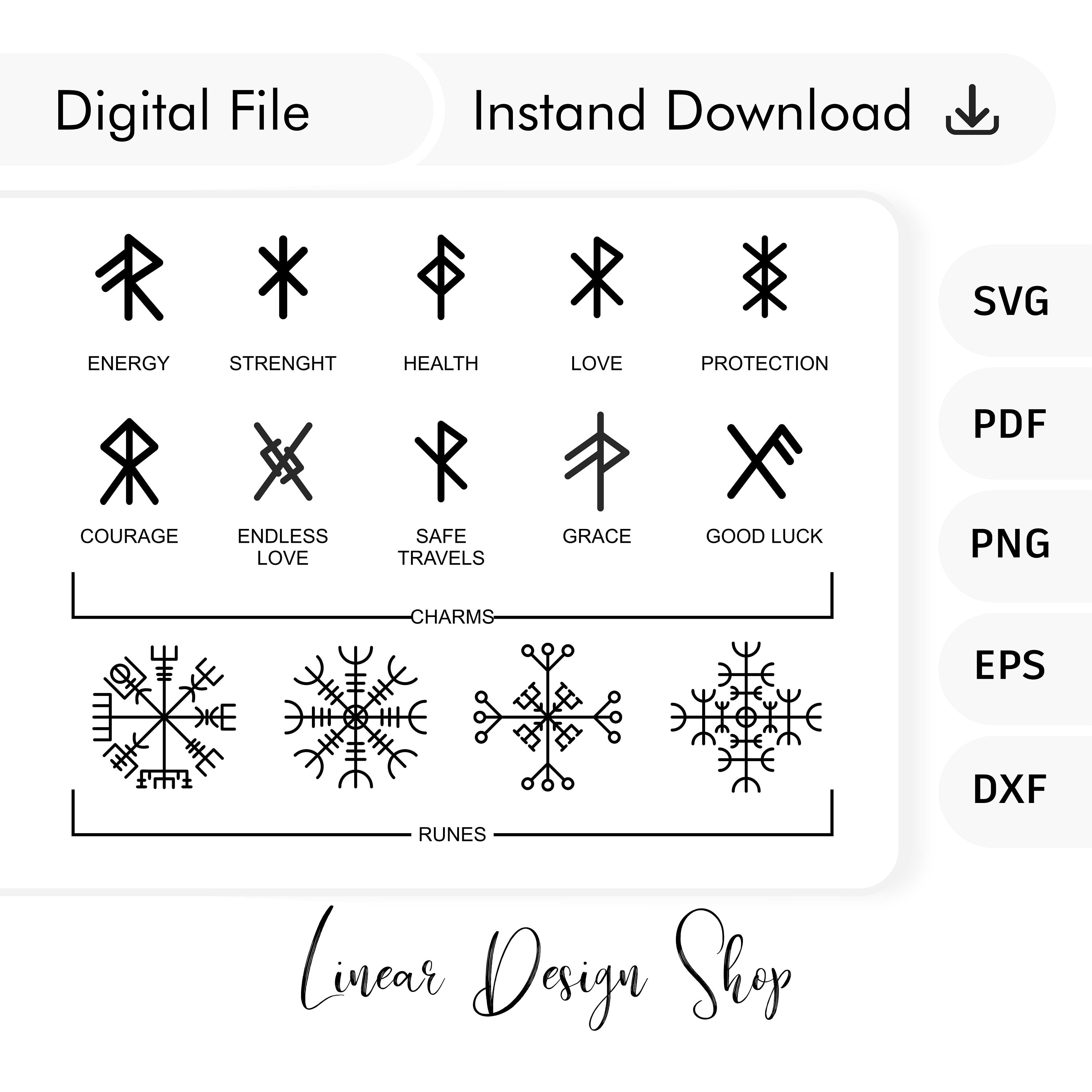 Viking Runes and Symbols SVG Bundle - Bindrunes Svg - Norse