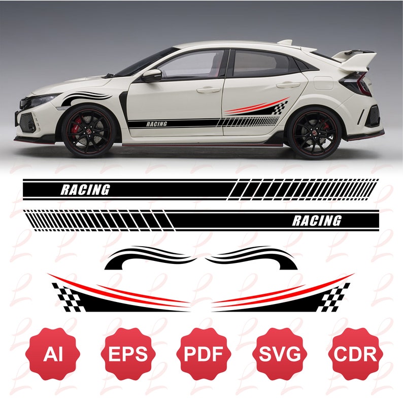 Car Stickers Set Sport Side Stripes Vinyl Decals for Car Etsy