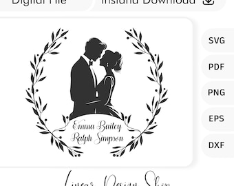 Wedding Couple svg, Clipart illustration, Couple Monogram svg, Newlyweds Svg, Wedding Favor, Wedding Monogram, Engagement svg