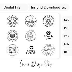 Handgjord klistermärke SVG-paket - Gummistämpeldesign (digital nedladdning)