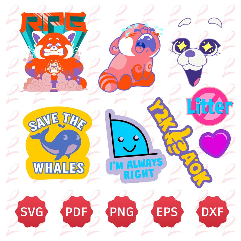 Turning Red Meilin's Stickers Pack Turning Red Stickers Etsy Canada