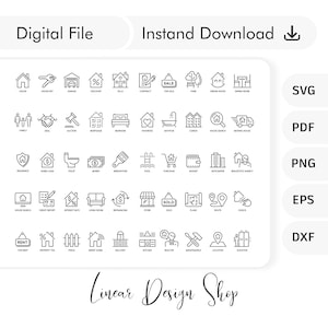 Real Estate Icons Bundle - Real Estate Line Icons - Real Estate Web Icons - Real Estate Highlight Icons - Highlight Icons for Realtors