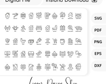 Real Estate Icons Bundle - Real Estate Line Icons - Real Estate Web Icons - Real Estate Highlight Icons - Highlight Icons for Realtors