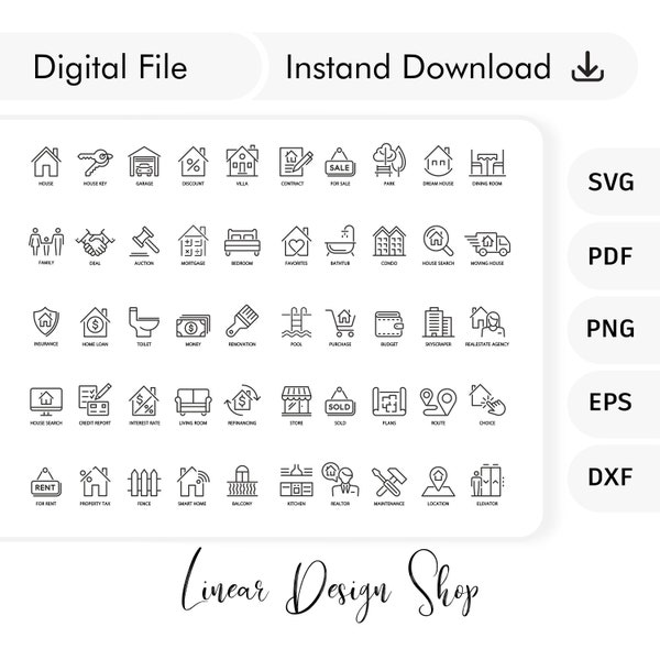Real Objekte Icons Bundle - Real Objekte Linie Icons - Real Objekte Web Icons - Real Objekte Highlight Icons