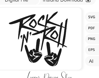 Znak dłoni Rock N Roll SVG – plik Cricut do cięcia muzyki (pobranie cyfrowe)