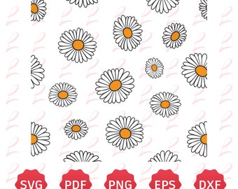 Daisy Seamless Pattern - Digital Print for Decoration, Pattern for Tote Bag, Background, textiles, wrapping paper, Digital Print
