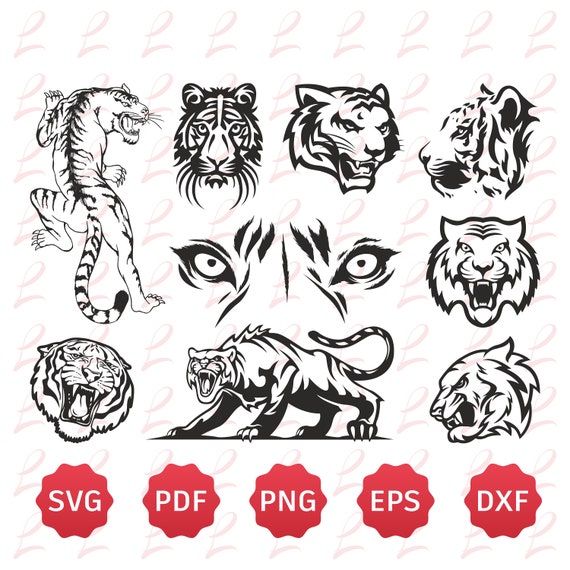 Bengal Tiger Svg Set Tiger Cricut Bengal Silhouette | Etsy