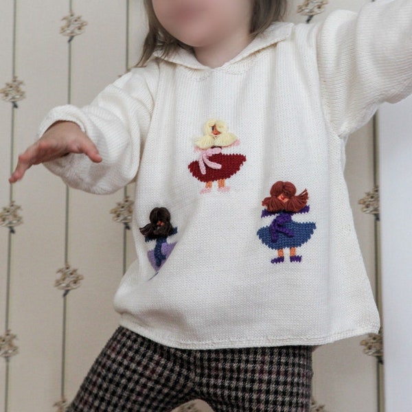 Children's sweater "Püppchen", 100% cotton, handmade, sweater natural fiber