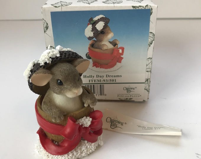 FITZ  &  FLOYD  Charming tails "Holly Day Dreams" 93/501 lidded box Christmas
