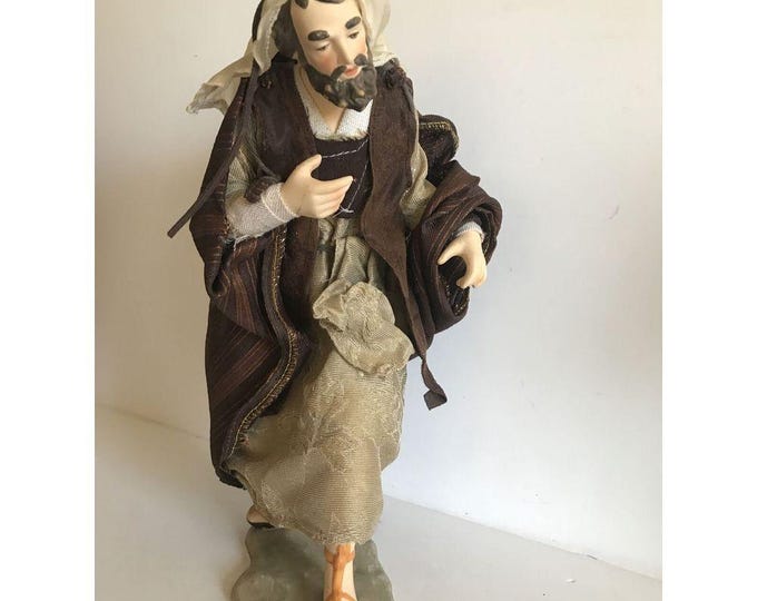 2005 Member's Mark Nativity  Joseph In Manger Replacement Porcelain No Staff