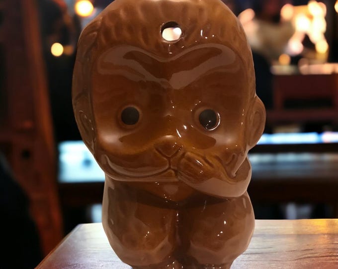 Monkey Speak No Evil String Dispenser Or Tiki Cup