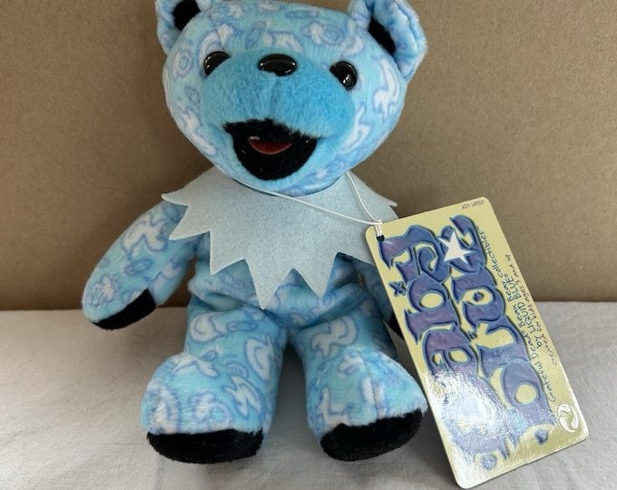 2001 Baby Blue 7" Grateful Dead Bean Bear With Tag Series Liquid Blue 1/7/66
