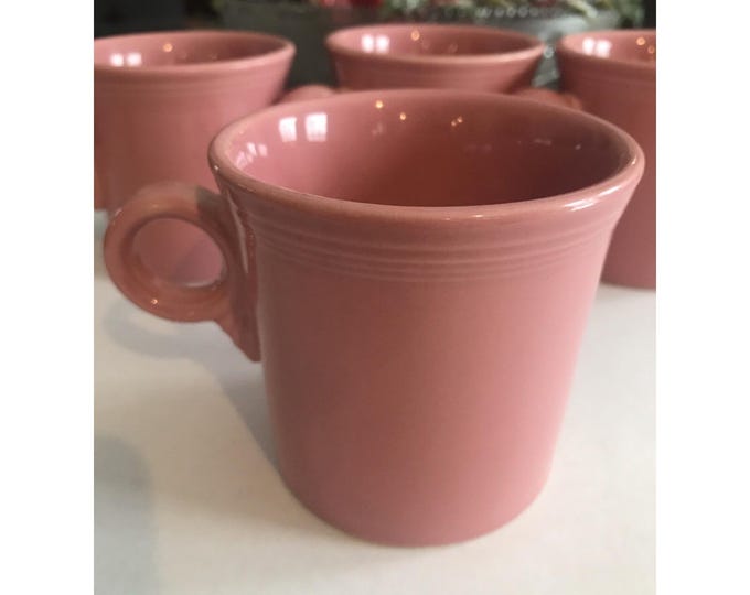 pink Fiesta Fiestaware O Ring Handle Coffee Cup Mug HLC set of 2