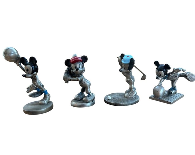 Mickey Mouse Disney Pewter Figurines by Hudson USA set of 4