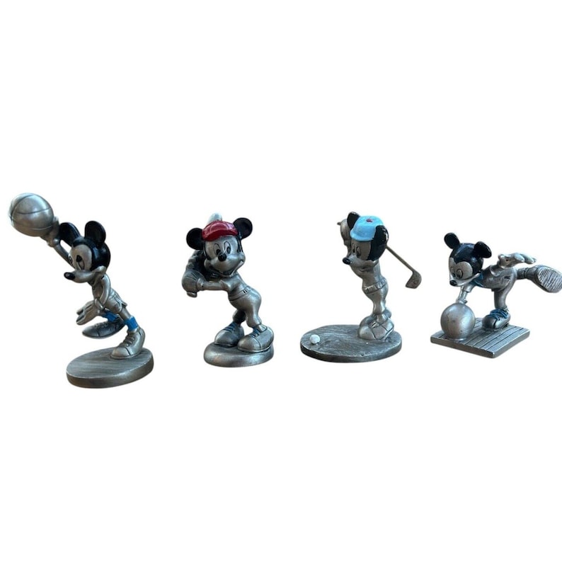 Mickey Mouse Disney Pewter Figurines by Hudson USA set of 4 image 1