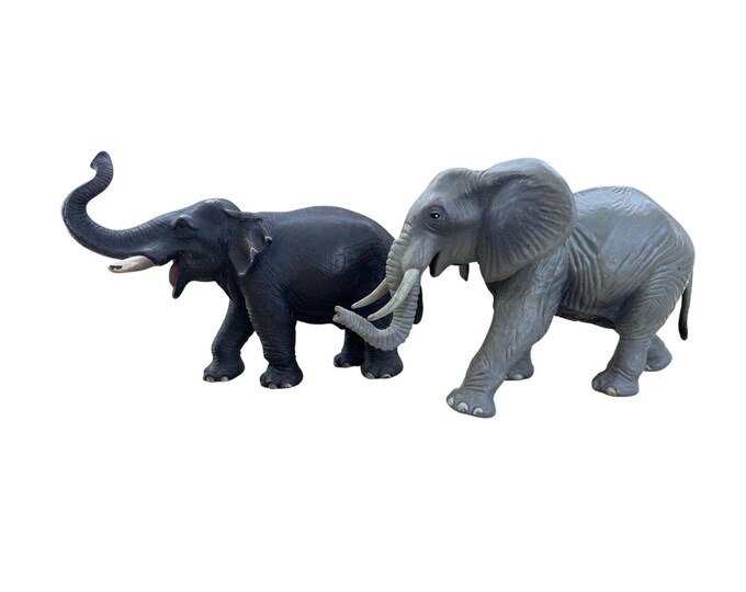 Schleich Elephant Figurine Set Pair Realistic Safari Wildlife Animals '96 & '97