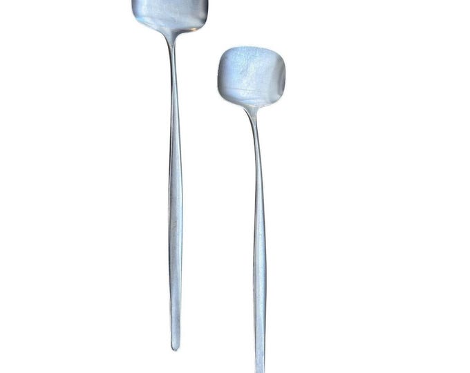 WMF Cromargan Salad Servers Germany MCM Stainless Steel Matte Vintage