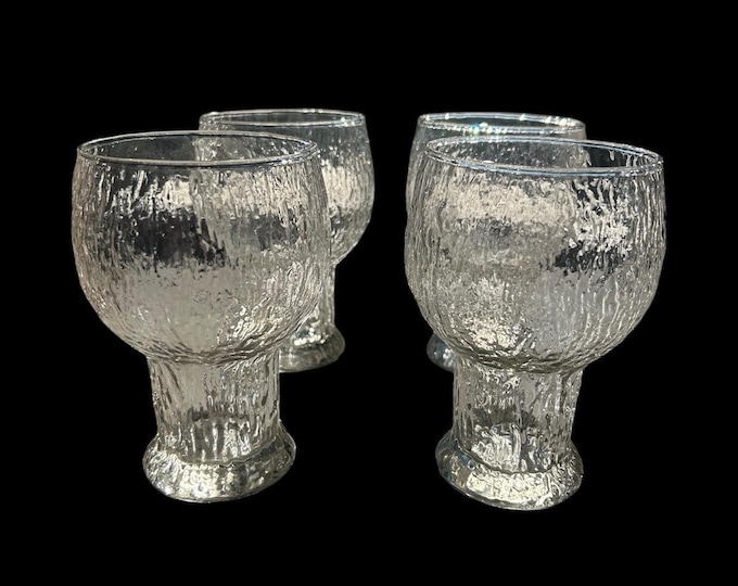 Indiana Glass Glacier Clear Water Goblets  approx:  5 3/8" x 3 1/4" Set Of 2