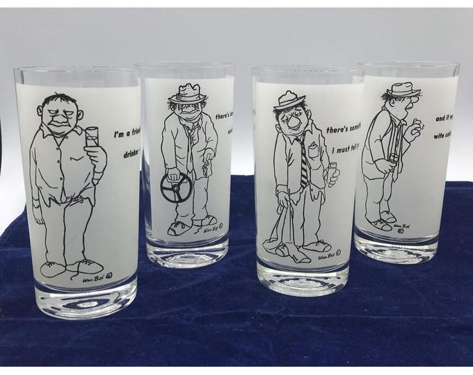 William Box Fabcraft Vintage 1950s Glass Drinking Tumblers 4