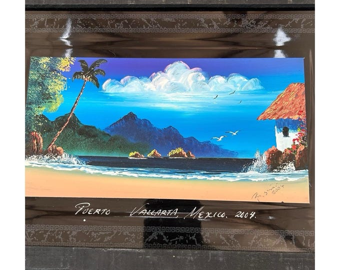 Puerto Vallarta Mexico Tile Wall Decor Hand Painted 2004 Signed