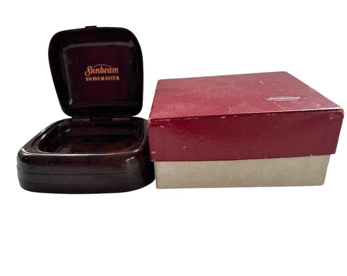Vintage 1940's SUNBEAM SHAVEMASTER Original Hard Case with box no razor