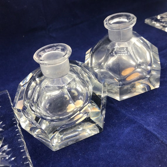 vintage Irice Cut glass perfume bottle with stopp… - image 3