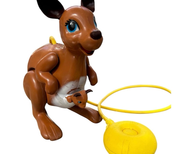 1975 Vintage Fisher Price Katie Kangaroo With a Baby Joey  Working/It Hops