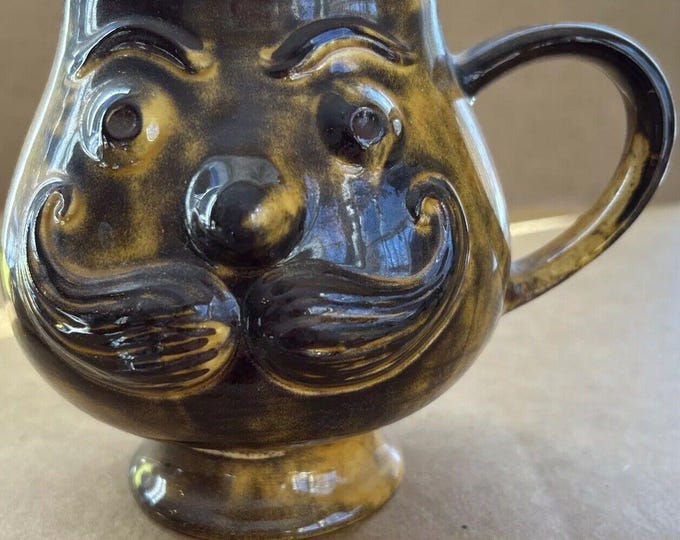 Vintage Head jug shaving mug Pottery Man's head USA