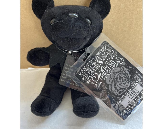 1998 Grateful Dead Bean Bear Limited Ed Plush Black Peter By Liquid Blue S Smith