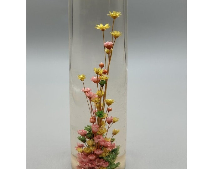 Vintage Lucite Flower Paper Weight 6" tall