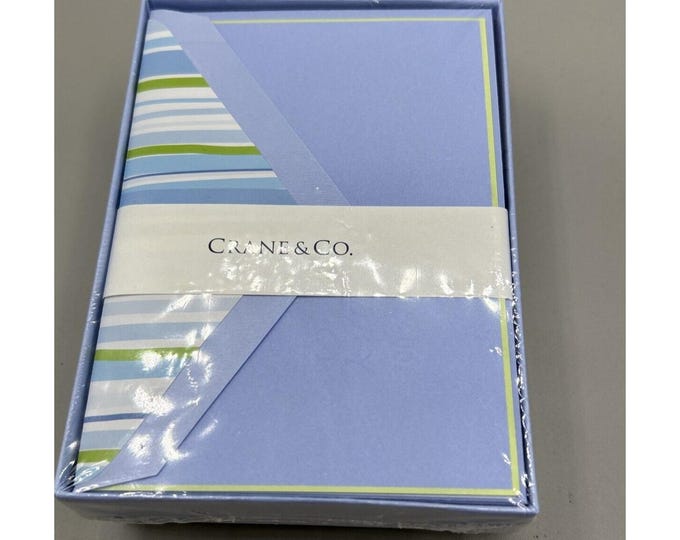 CRANE & CO Invitation Set Of 10 Cards  10 Envelopes Cambridge blue finish NEW