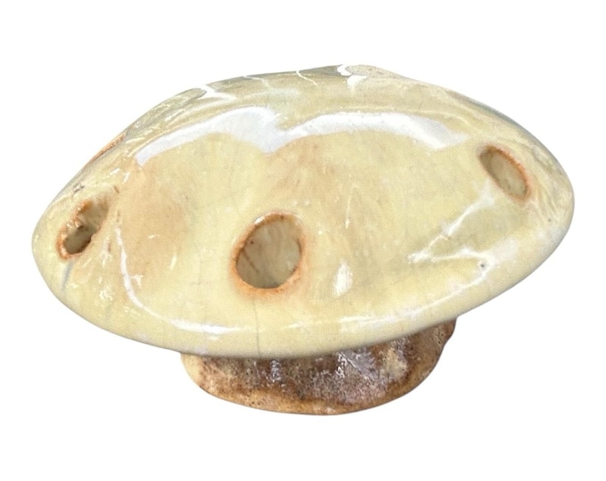 Fulper Pottery Vintage Mushroom Flower Frog see description