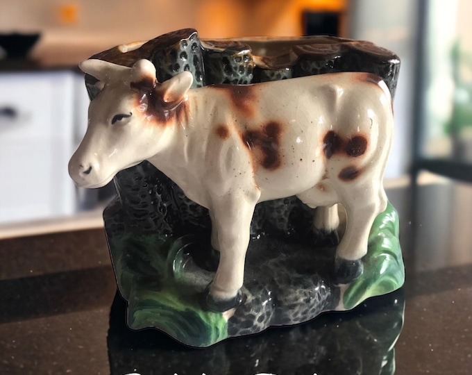 ceramic Farmhouse COW Planter Pottery