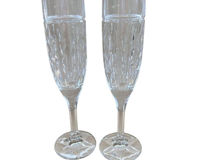 Ralph Lauren Crystal Aston Champagne flutes set of 2