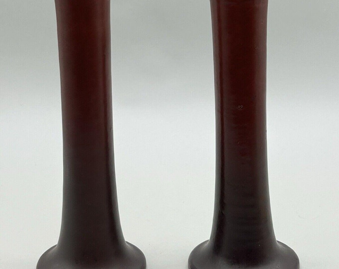 Van Briggle very early 1903-1920 Bud vases Purple Rose SET OF 2