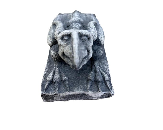 Signed Cast Stone Ram-gargle Wall Sculpture Grotesque Style DCAV 1995