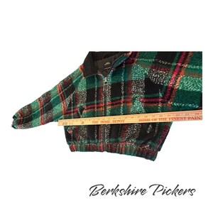 Urban Outfitters Jacket Womens Green Plaid Fleece Mock Neck Full Zip Medium zdjęcie 10