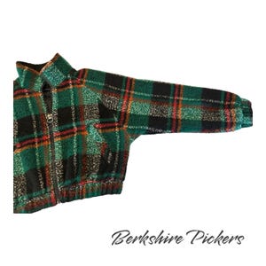 Urban Outfitters Jacket Womens Green Plaid Fleece Mock Neck Full Zip Medium zdjęcie 5